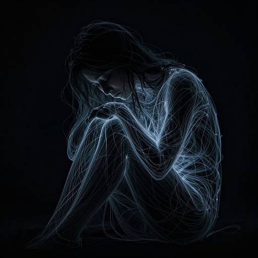 Enigmatic Figure with Luminescent Silhouette