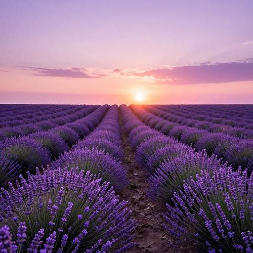 Ethereal Lavender Fields at Sunset