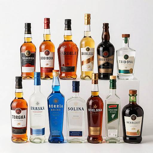 Colorful Assortment of Liquor Bottles