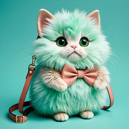 Fluffy Creature Plush with Bowtie and Satchel Fluffy Creature Plush with Bowtie and Satchel