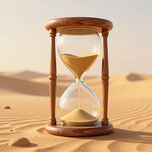3D Rendered Hourglass in Golden Desert