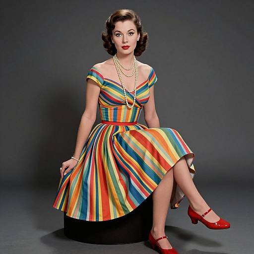 Technicolor Glamour: Elegant Woman Portrait