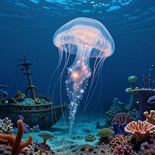 Surreal Jellyfish Underwater Dreamscape