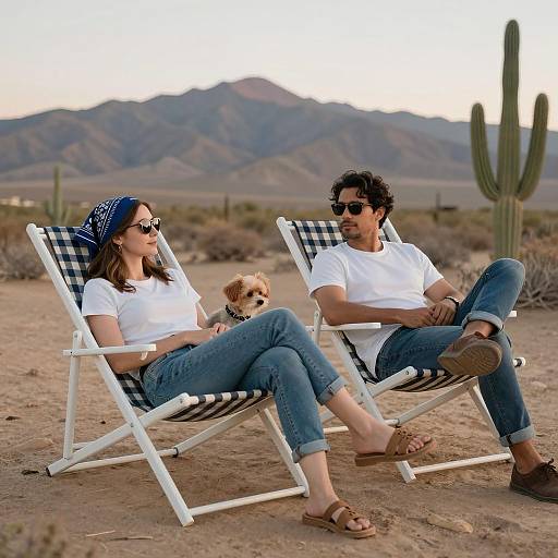 Desert Relaxation Under Twilight Sky