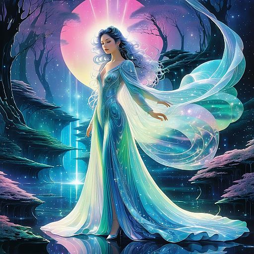 Ethereal 80s Futurism with Mythical Creatures Ethereal 80s Futurism with Mythical Creatures