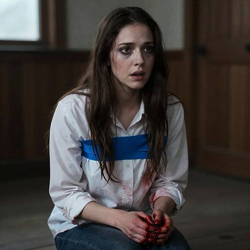 Haunting Portrait of a Wounded Woman