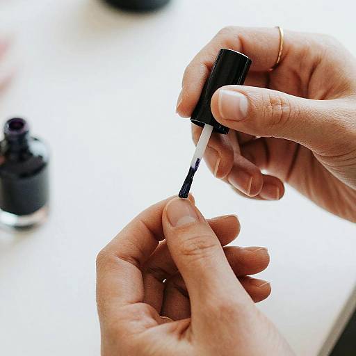 Close-Up Nail Polish Application