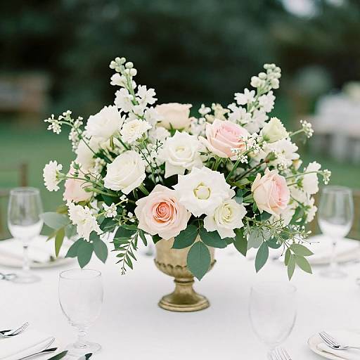 Outdoor Wedding Flowers on Table