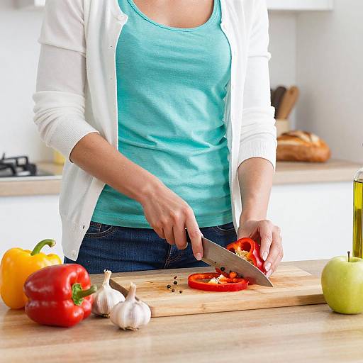 Colorful Kitchen Scene with Bell Peppers