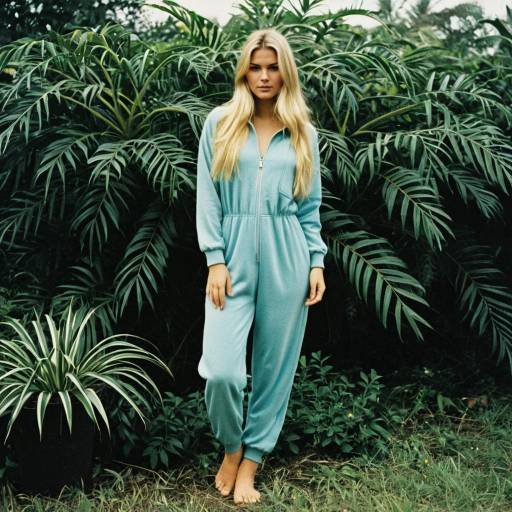 Stylish Blonde in Floral Romper Suit