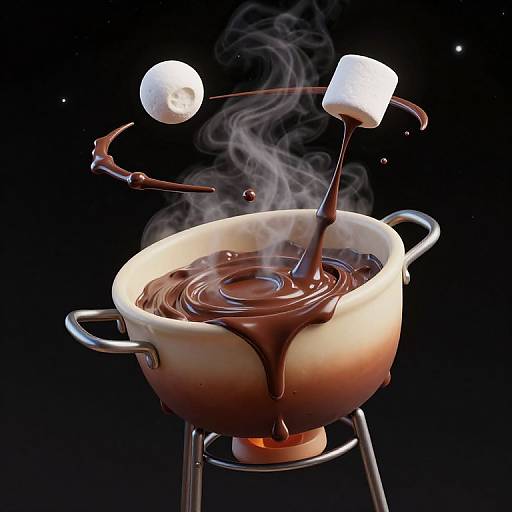 Surreal Cosmic Fondue Scene