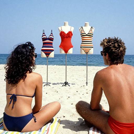 1990s Vintage Beach TV Scene