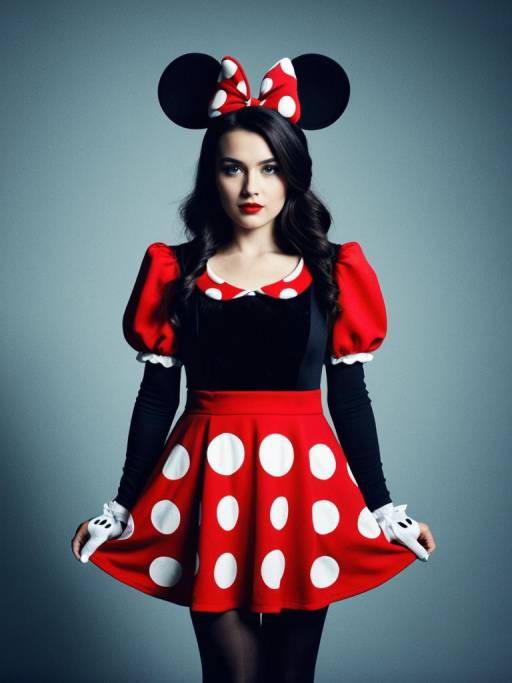 Woman in Minnie Mouse Costume