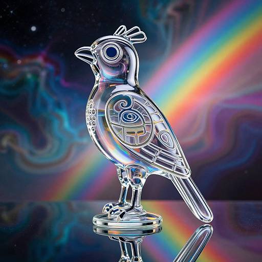 Transparent Glass Hokhokw Bird Art
