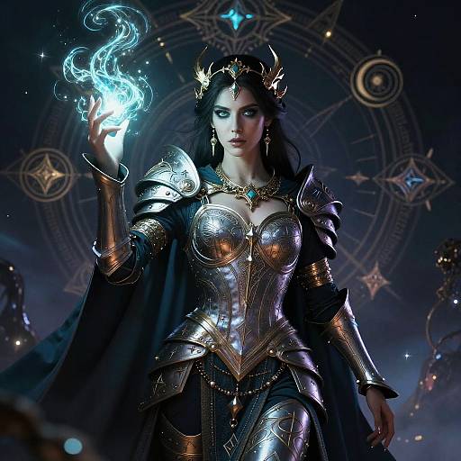 Fantasy Sorceress with Elemental Magic