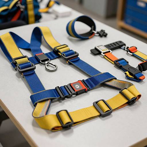 Industrial Safety Harnesses Close-Up