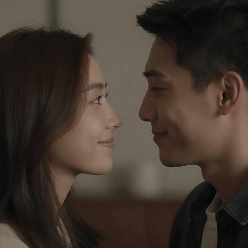 Intimate Close-Up of Lovers