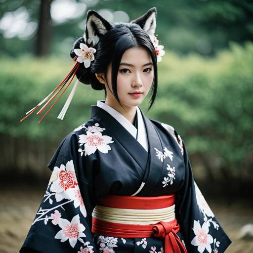 Samurai Wolf Cosplay in Kimono Style