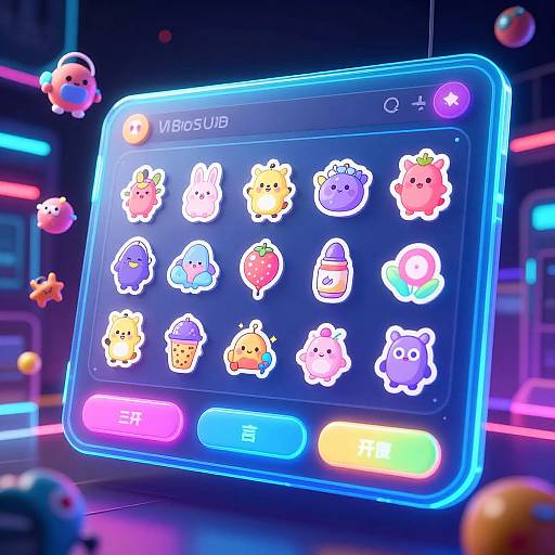 Futuristic AI Sticker Generator Interface
