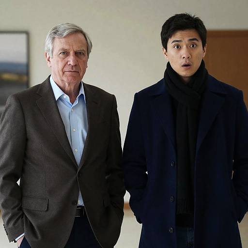 Serious Encounter: Two Men in Focus