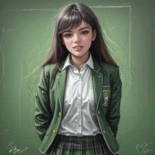 Teenage Girl in School Uniform Portrait