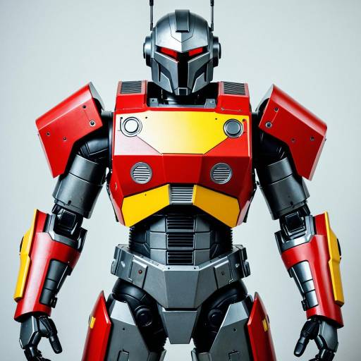 Vintage Red Robotic Armor Cosplay Costume