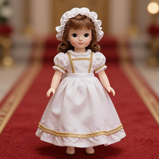 Elegant Vintage Doll on Red Carpet