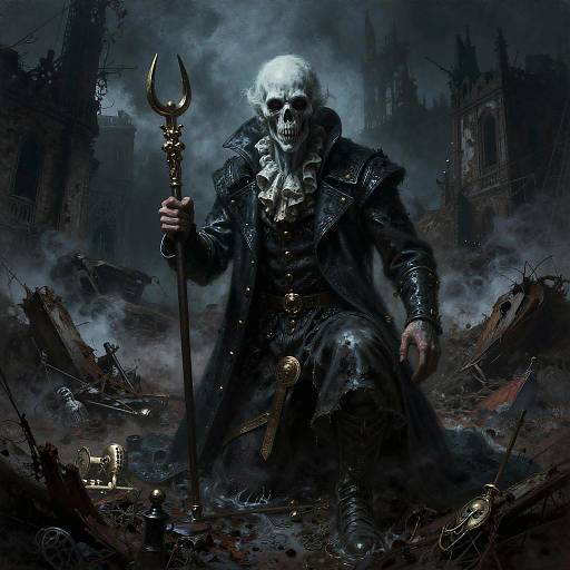 Ghostly Plague Doctor in Ruins