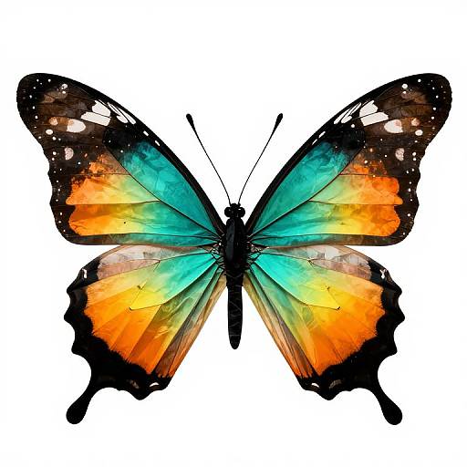 Futuristic Origami Butterfly Artwork