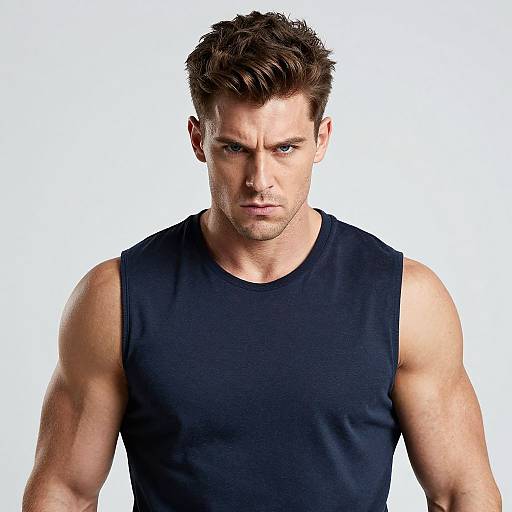 Confident Muscular Man with Fierce Look