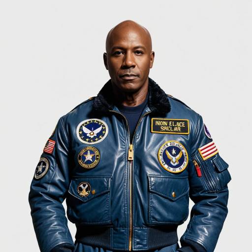 Black Male in Detailed Aviator Jacket