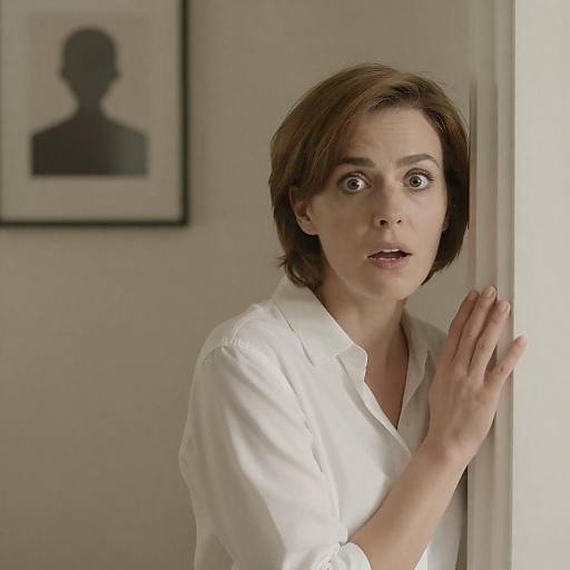 Surprised Woman by the Door