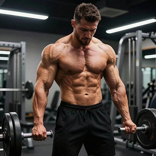 Muscular Athlete Lifting Weights