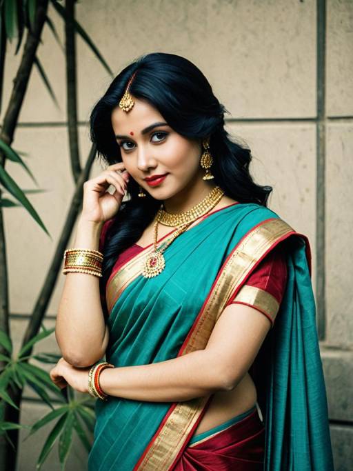 Woman in Traditional Indian Saree