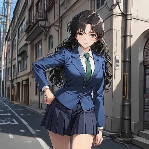 Detective Conan Style Girl Portrait