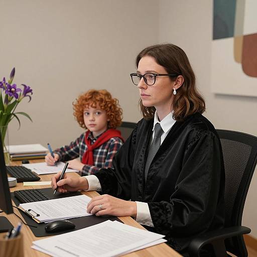 Warm Indoor Scene: Woman and Child