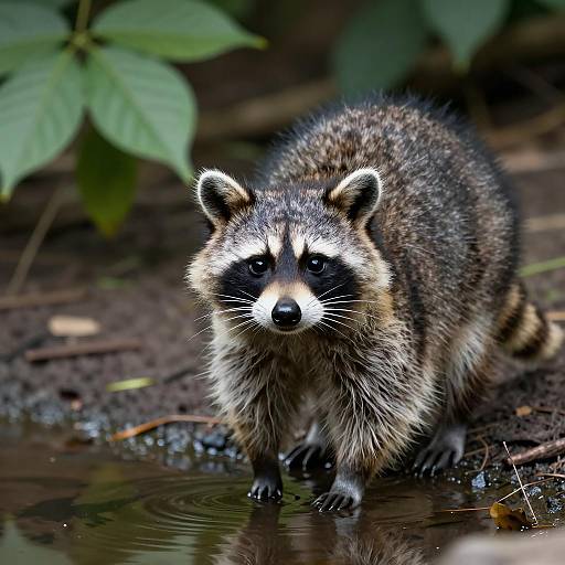 Realistic Raccoon in Sunlit Forest