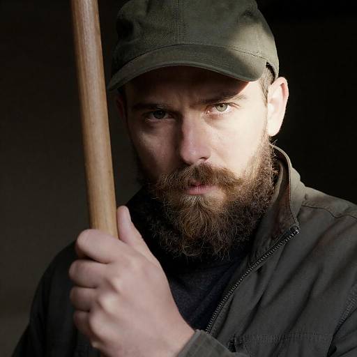 Bearded Man with Intense Gaze