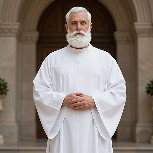 Man in Priest Costume with Beard