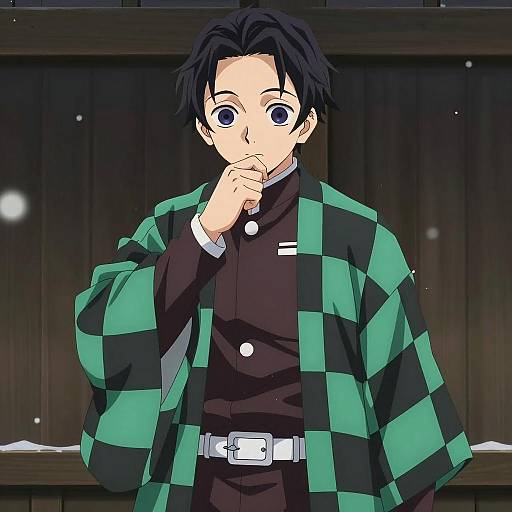 Anime Character in Snowy Landscape