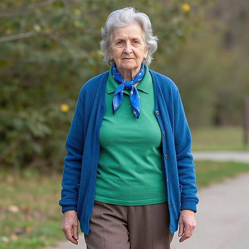 Elderly Woman in Casual Attire