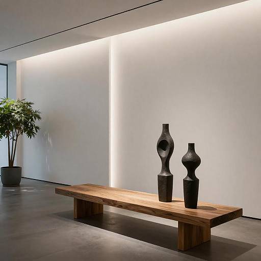 Minimalist Gallery with Vertical Light Wall