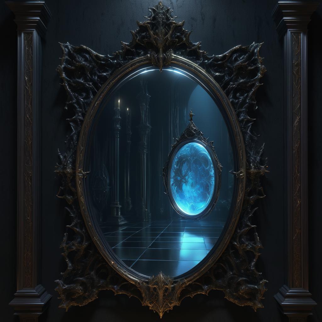 Dark Fantasy Enchanted Mirror Art