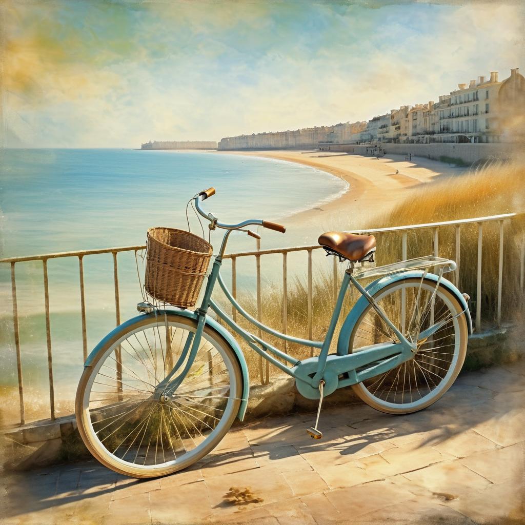 Vintage Bicycle by the Seaside Wallpaper