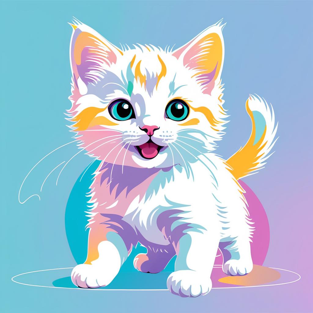 Playful Kitten Vector Art for Kids