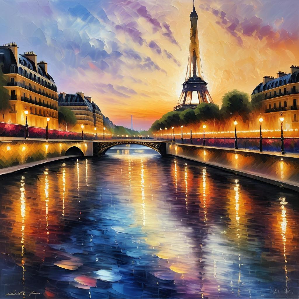 Impressionistic Eiffel Tower Oil Painting