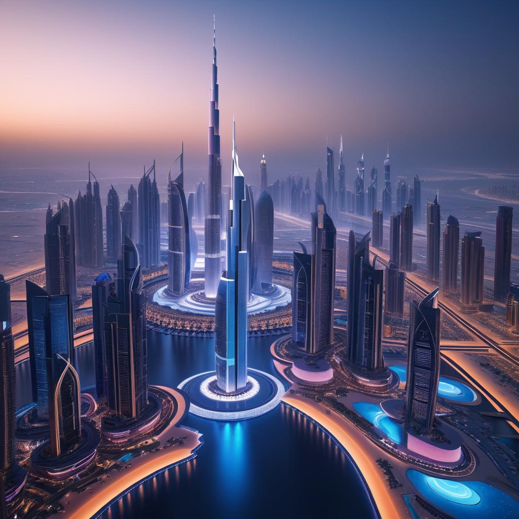 Futuristic Dubai Skyline at Twilight