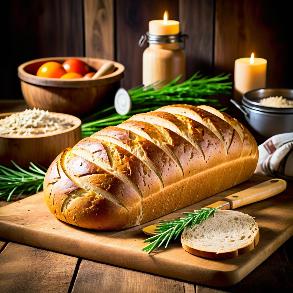 Rustic Bread and Fresh Ingredients Display