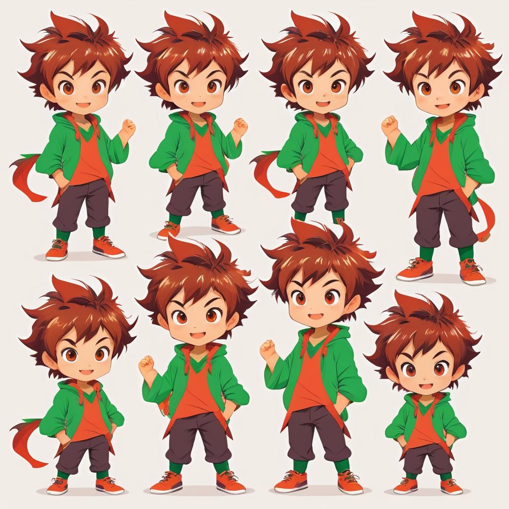 Cute Anime Dragon Boy Character Poses