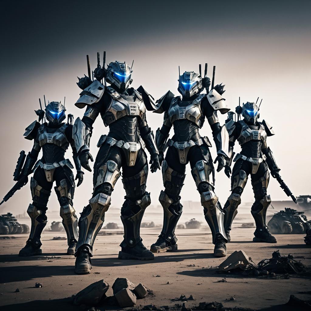 Epic Cybernetic Warriors in Wasteland